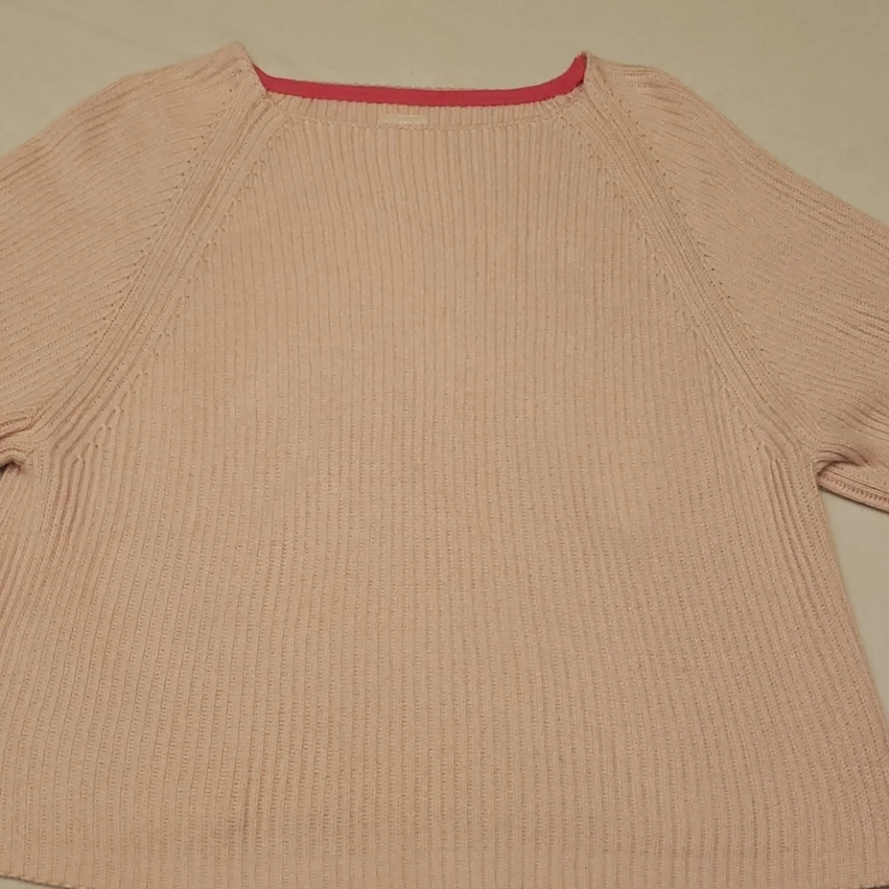 Lou & Grey Pink Ribbed Oversided Sweater